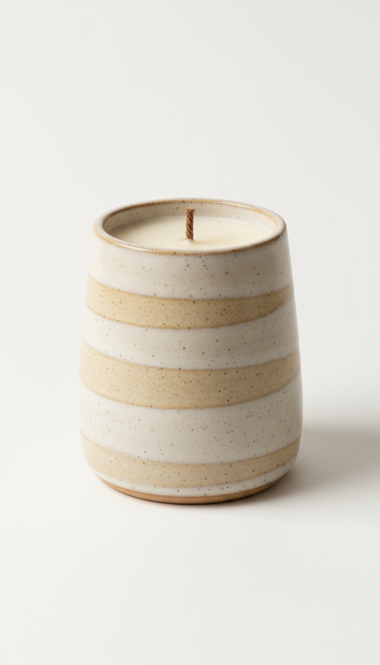 Ceramic Beeswax Pillar Candle